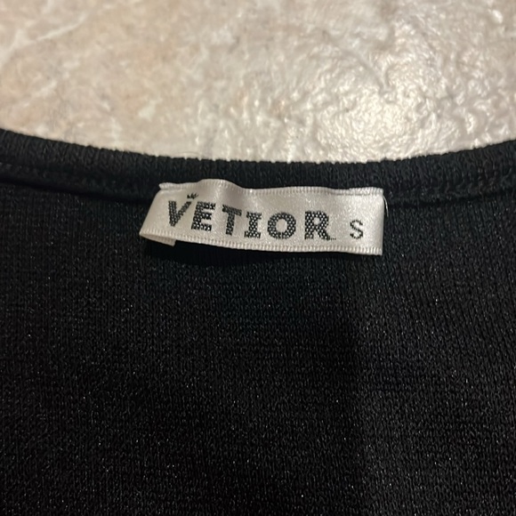 Vetior Black V Neck Pocketed Sweater Vest Mini Dress - Picture 9 of 15